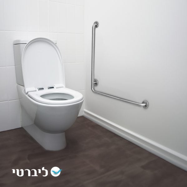 ⁦ידית אחיזה בצורת L מנירוסטה – לתמיכה מקסימלית במקלחת, באמבטיה או בשירותים⁩ – תמונה ⁦2⁩