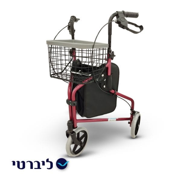 רולטור 3 גלגלים עם תיק וסלסלה