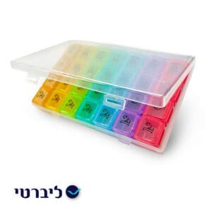 ארגונית תרופות שבועית עם 28 תאים - ליברטי